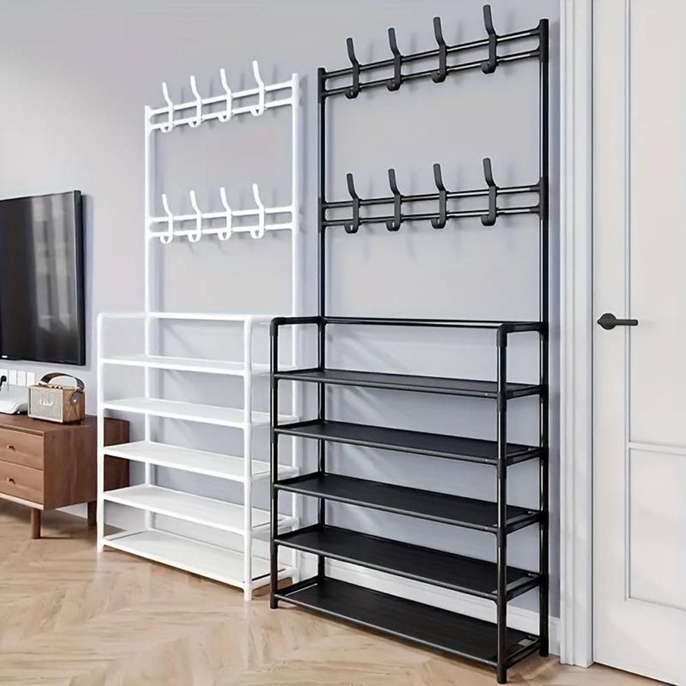 4/5 Layers Free Standing Storage Shelves Entrance Coat Rack_3