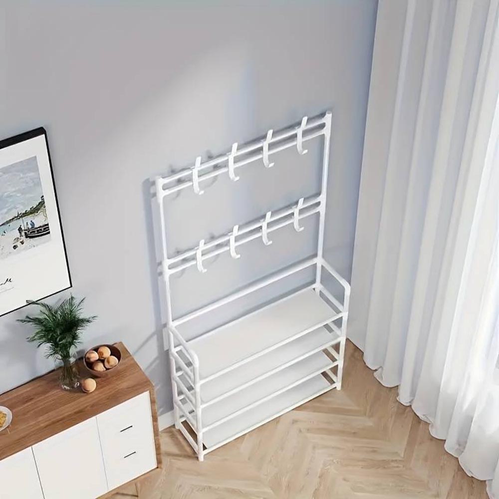 4/5 Layers Free Standing Storage Shelves Entrance Coat Rack_6