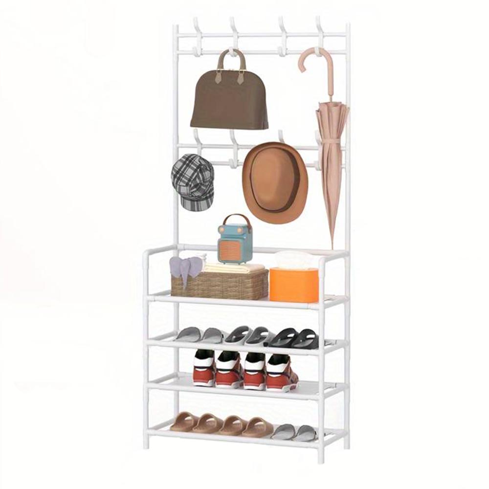 4/5 Layers Free Standing Storage Shelves Entrance Coat Rack_15