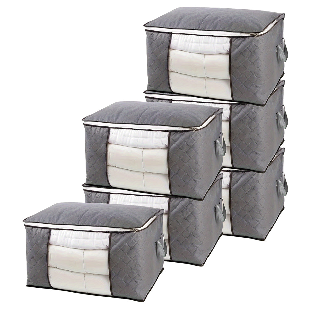 6 Packs Wardrobe Organizer Large Capacity Foldable Quilt Storage Bag_0