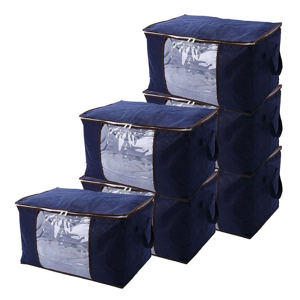 6 Packs Wardrobe Organizer Large Capacity Foldable Quilt Storage Bag_1