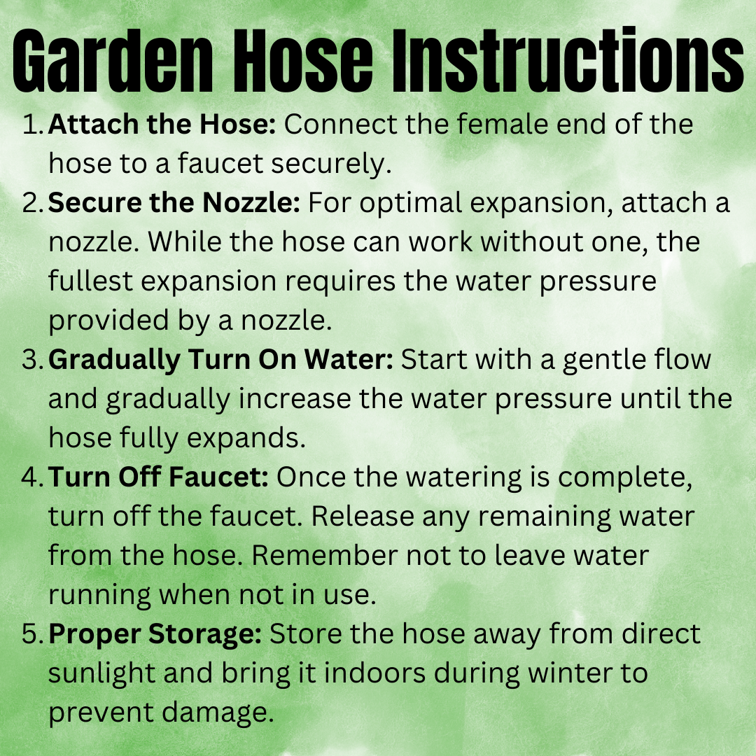 Knot-Free Garden Hose Includes 8 Spray Nozzle & Storage Bag