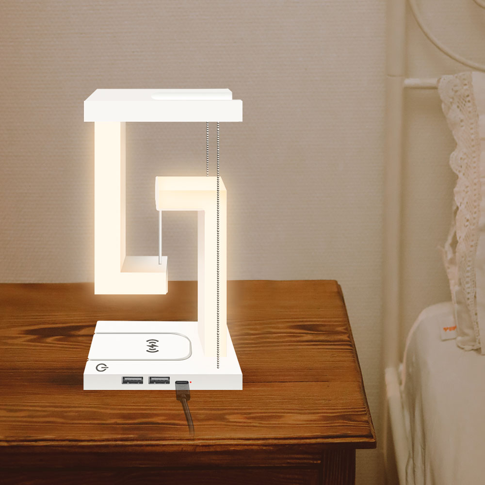 Wireless Charging Levitating LED Table Night Lamp-USB Plugged-in_5